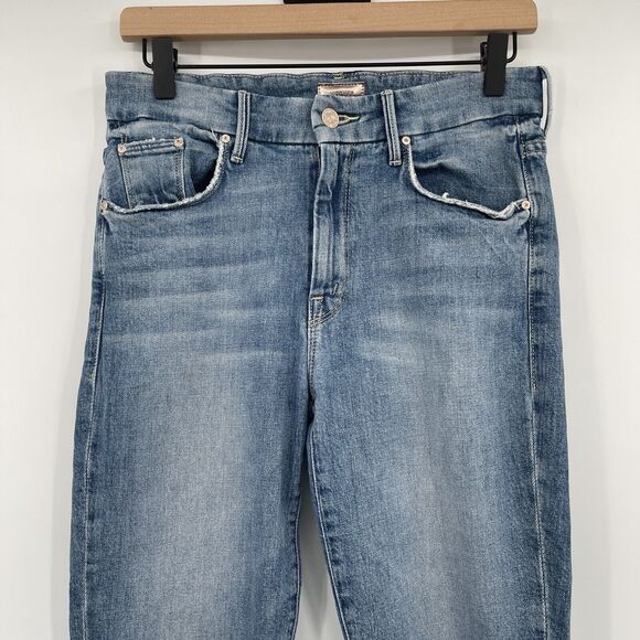 Mother Womens Jeans Sz 28 Looker Ankle Step Fray Skinny Distressed Stretch Denim - Picture 4 of 11